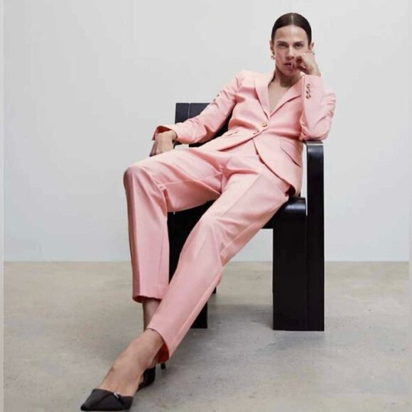 Mango - Women's Straight Suit Trousers - Pale Pink. Size: 6 (US). NWT - Picture 8 of 16